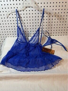 🎄 Women’s Fantasy Lingerie New With Tag Simply Sexy Blue Medium Set